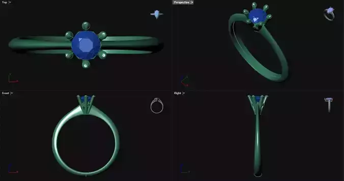 6 Prong Peg Head Engagement Ring 