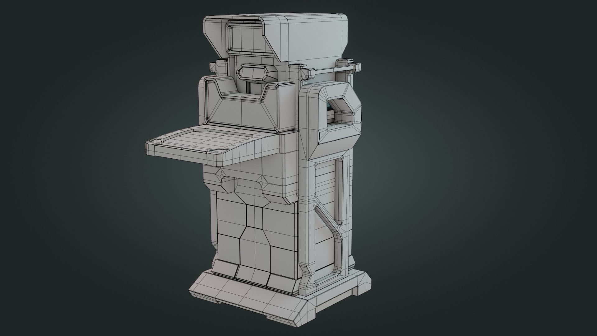 Sci-Fi Computer - Game Ready - PBR Low-poly 3D model_15