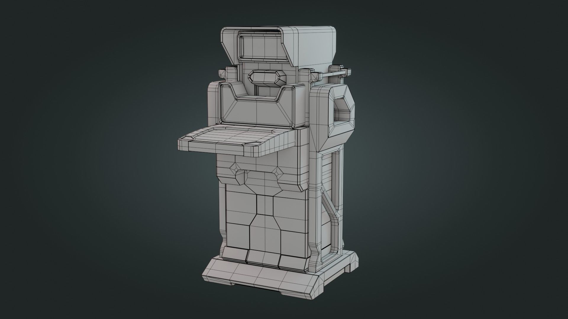 Sci-Fi Computer - Game Ready - PBR Low-poly 3D model_24