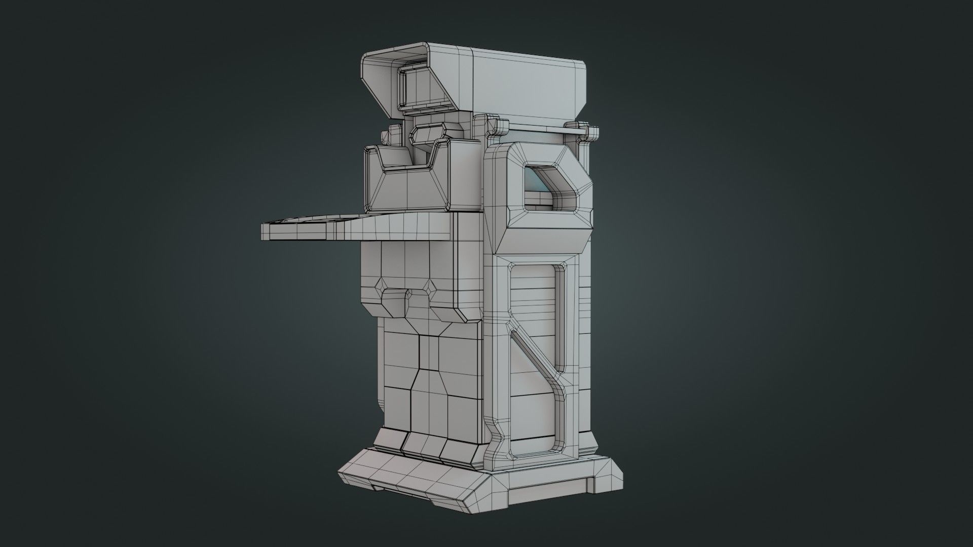 Sci-Fi Computer - Game Ready - PBR Low-poly 3D model_23