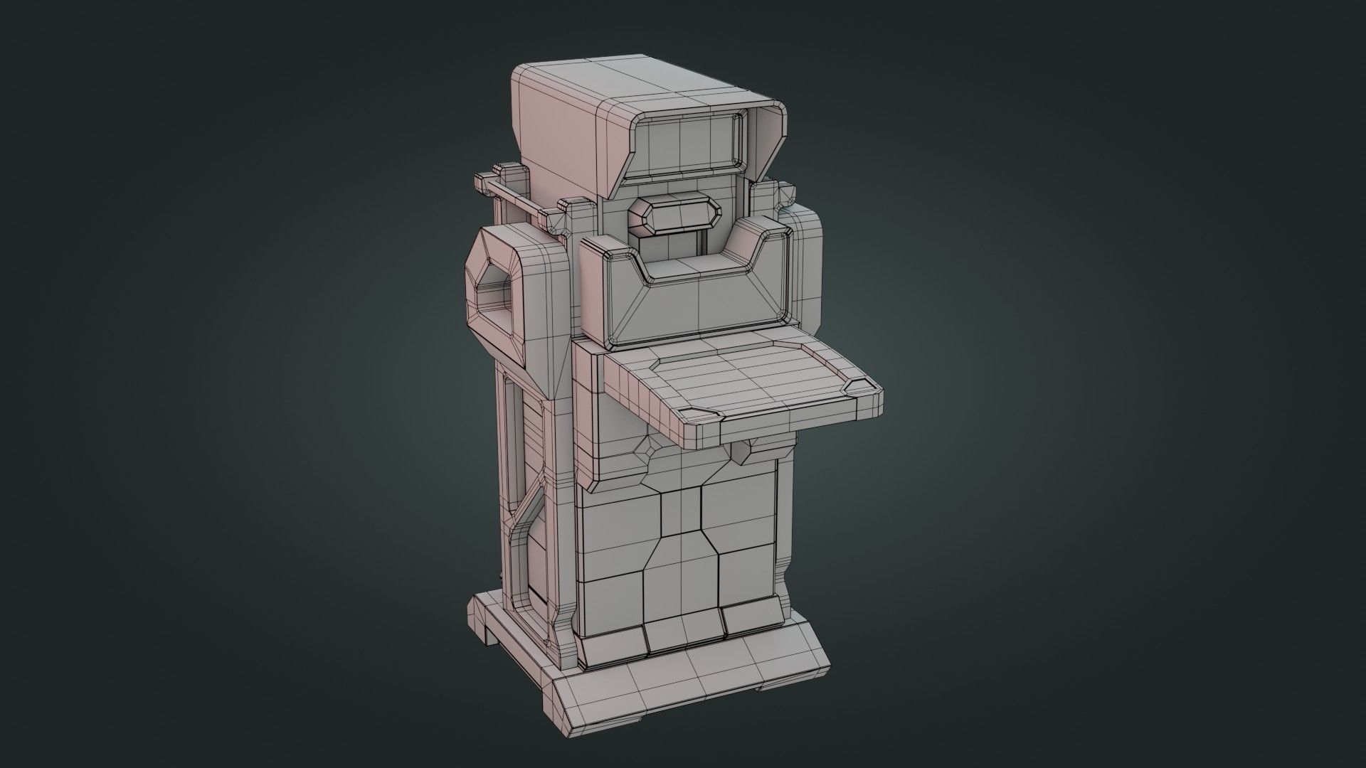 Sci-Fi Computer - Game Ready - PBR Low-poly 3D model_25
