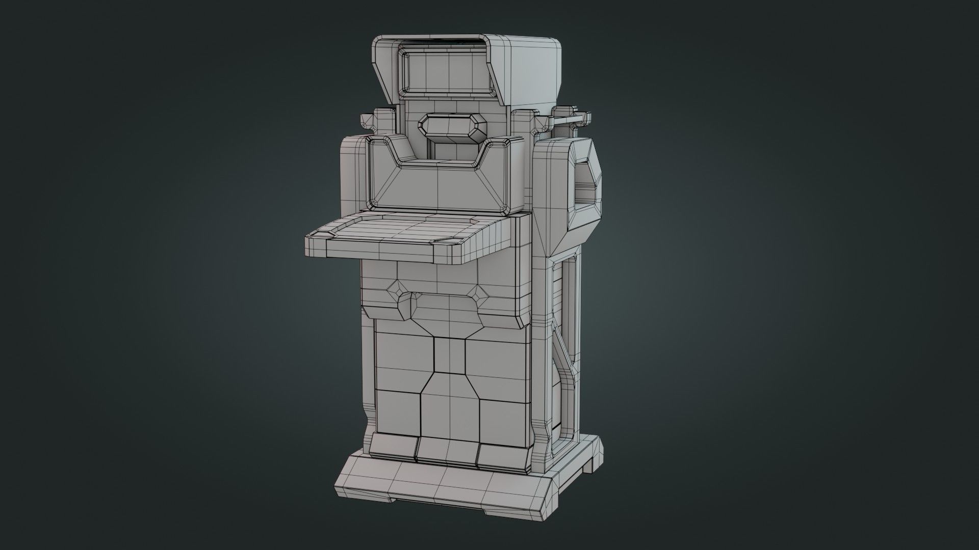 Sci-Fi Computer - Game Ready - PBR Low-poly 3D model_16