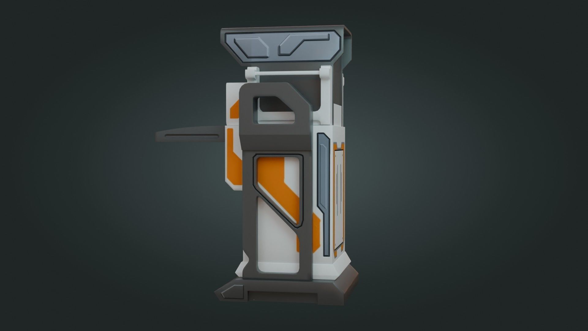 Sci-Fi Computer - Game Ready - PBR Low-poly 3D model_7