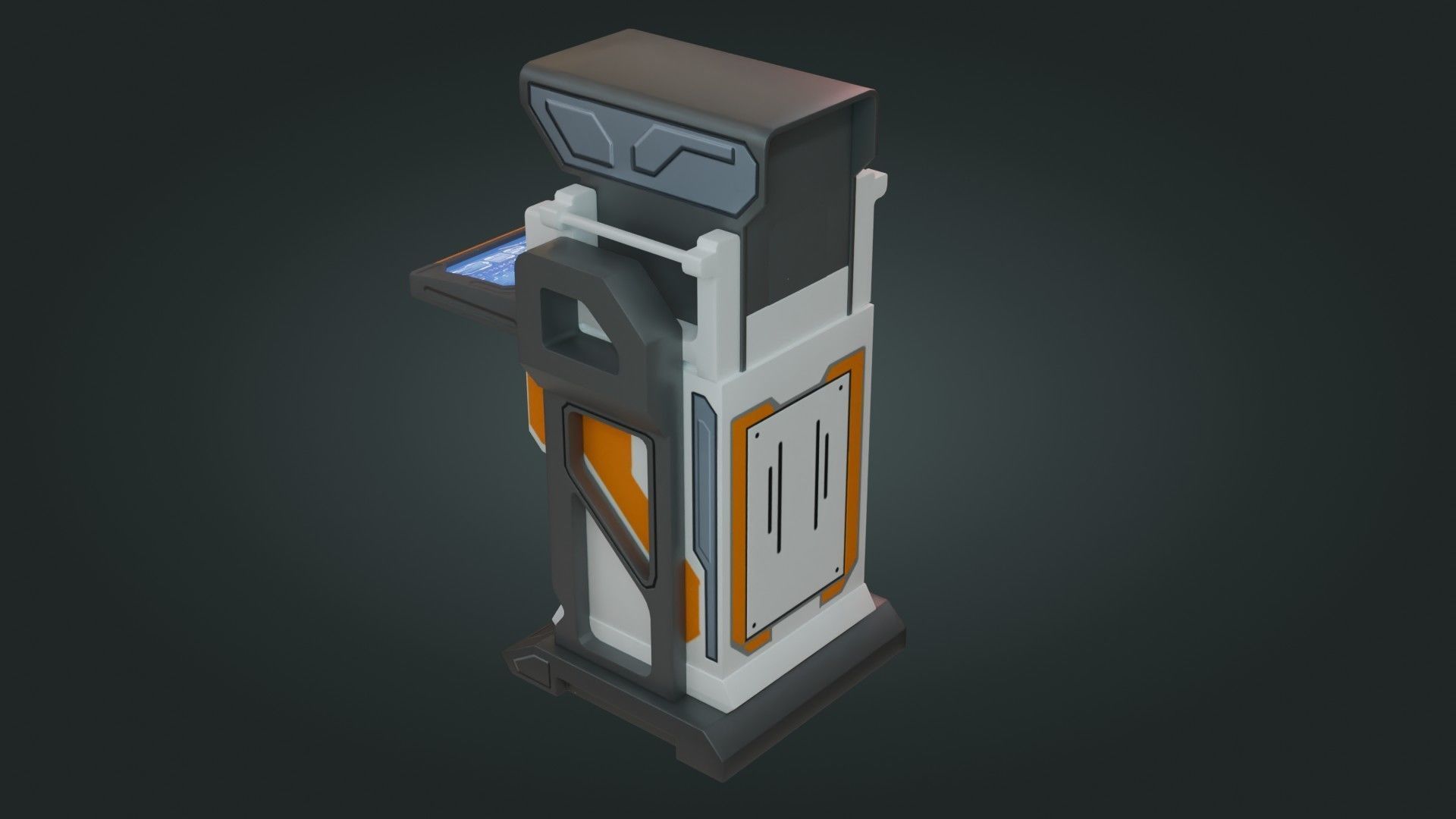 Sci-Fi Computer - Game Ready - PBR Low-poly 3D model_13