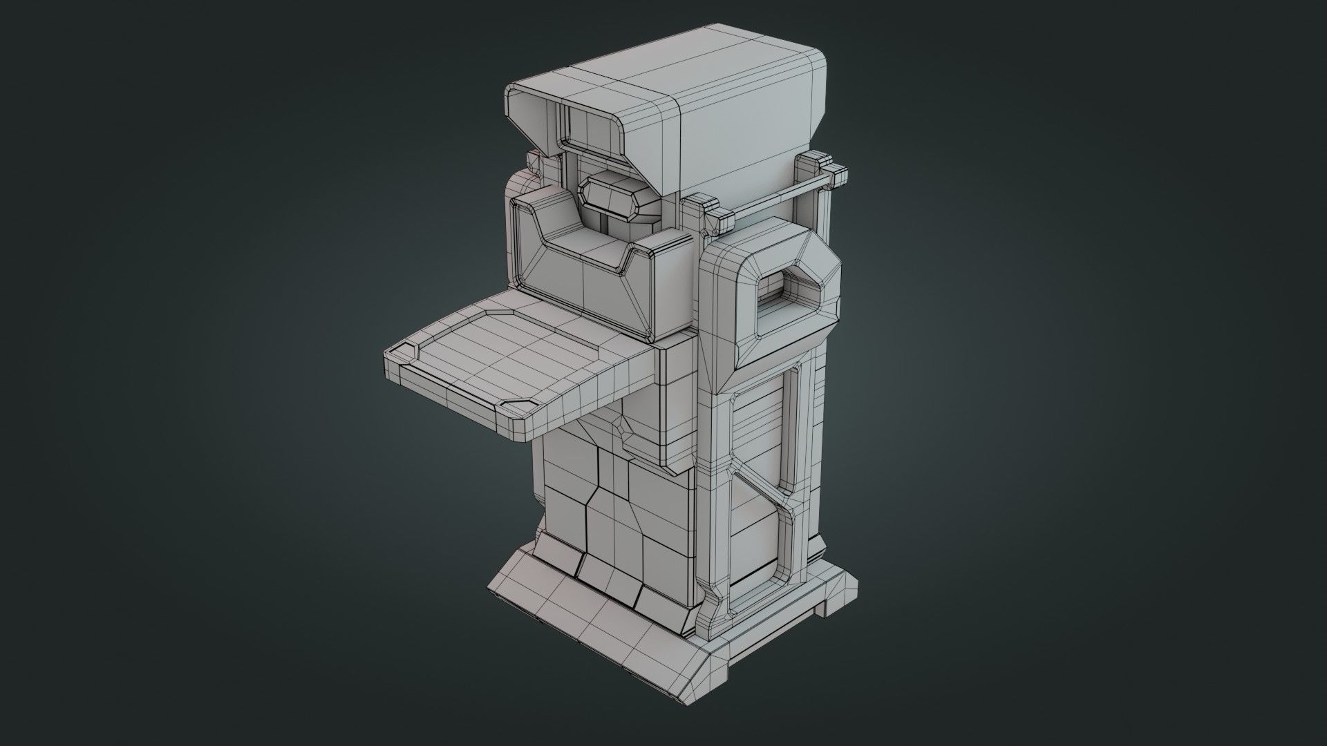 Sci-Fi Computer - Game Ready - PBR Low-poly 3D model_29