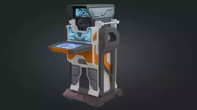 Sci-Fi Computer - Game Ready - PBR Low-poly 3D model