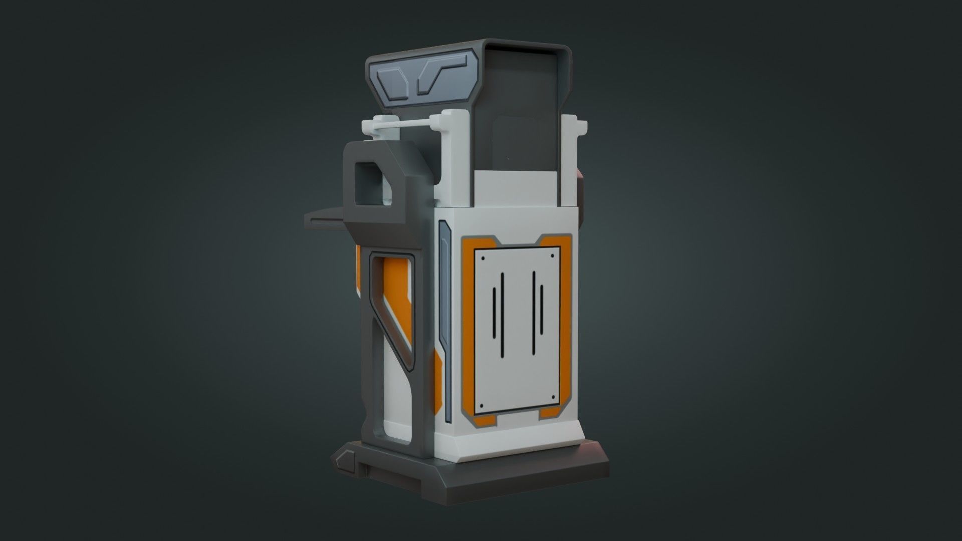 Sci-Fi Computer - Game Ready - PBR Low-poly 3D model_6