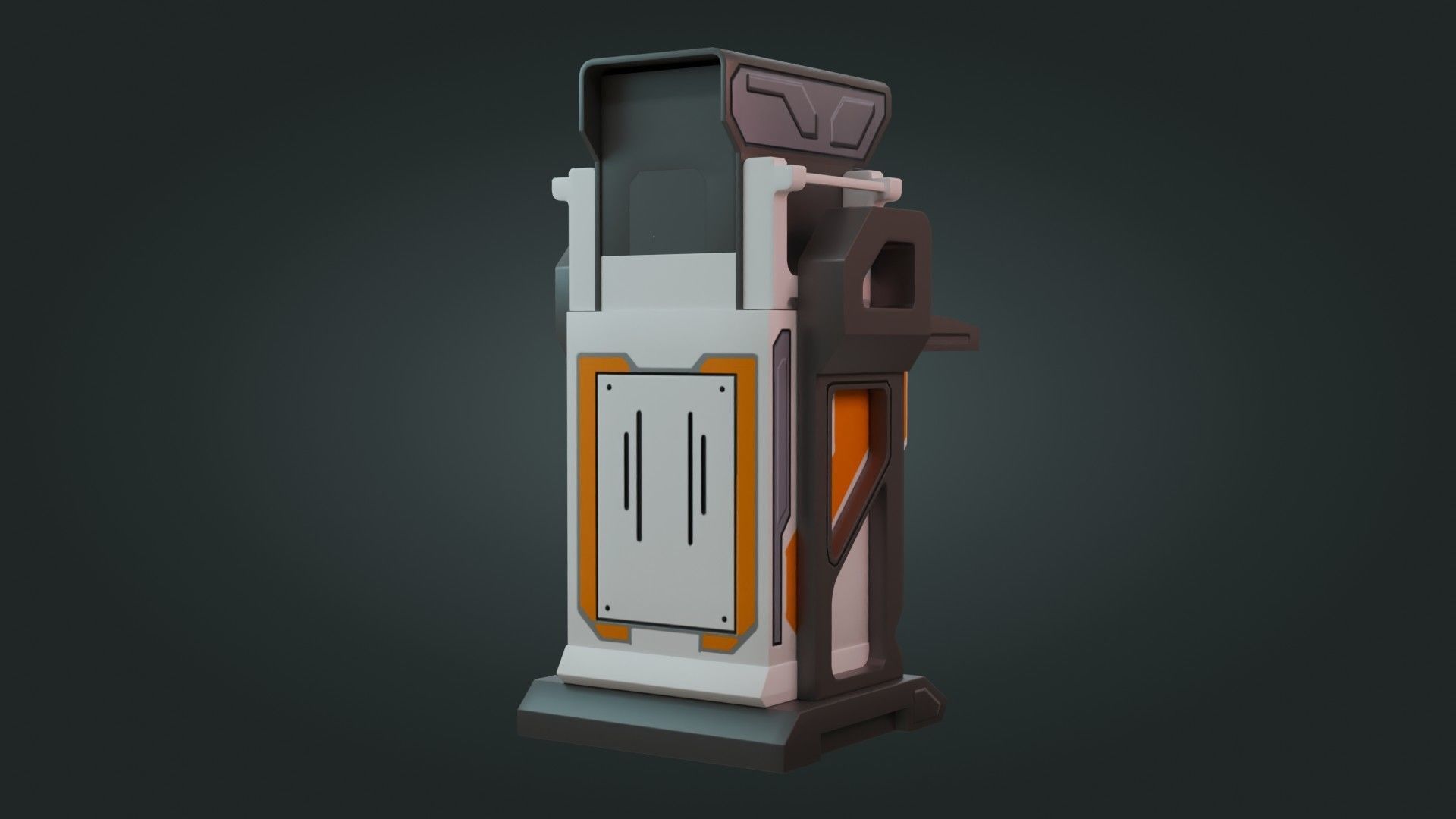 Sci-Fi Computer - Game Ready - PBR Low-poly 3D model_5