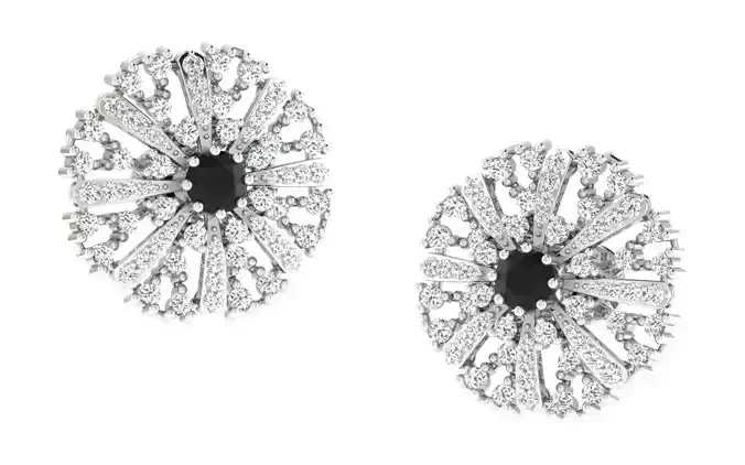 Light Weight White Gold Diamond Earring  -EAR-027