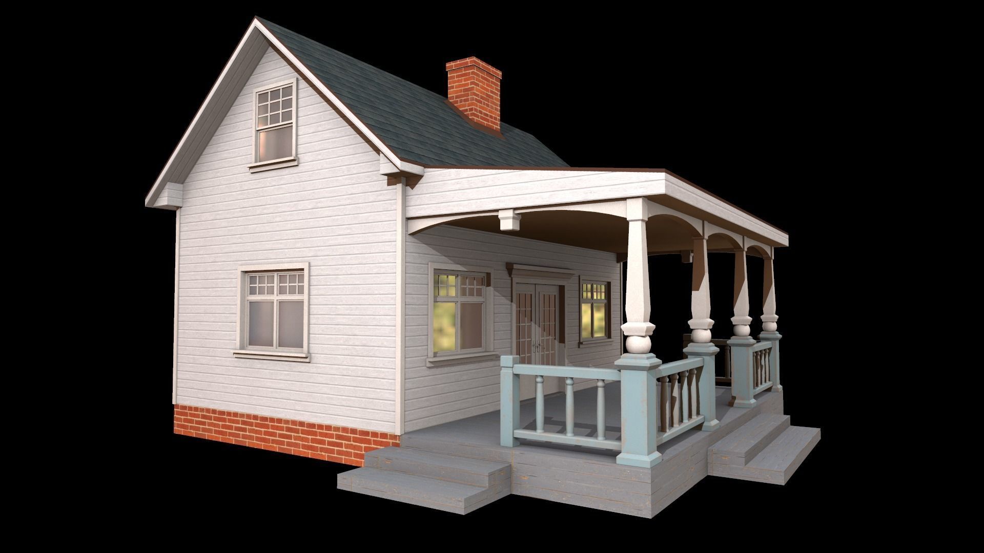 house Low-poly 3D model_5