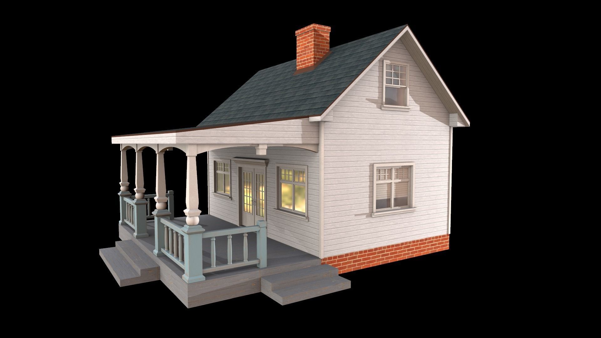 house Low-poly 3D model_2