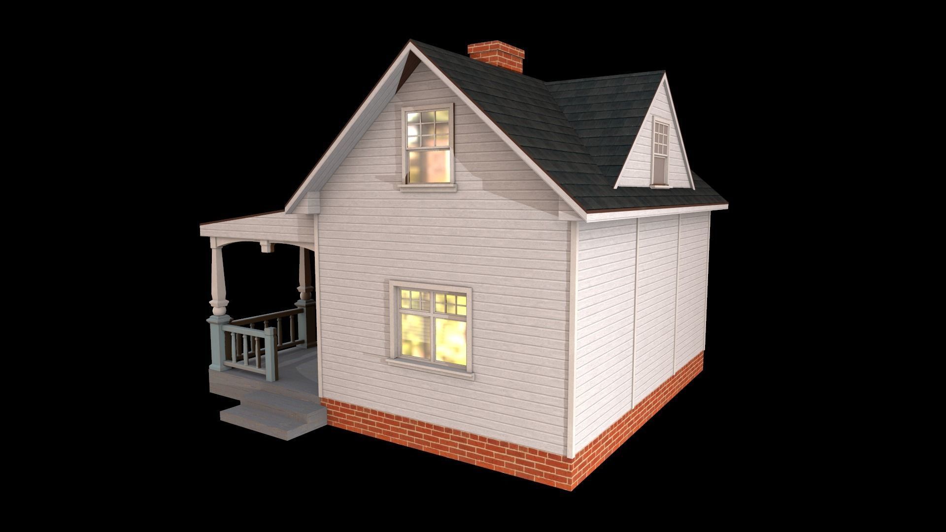 house Low-poly 3D model_3