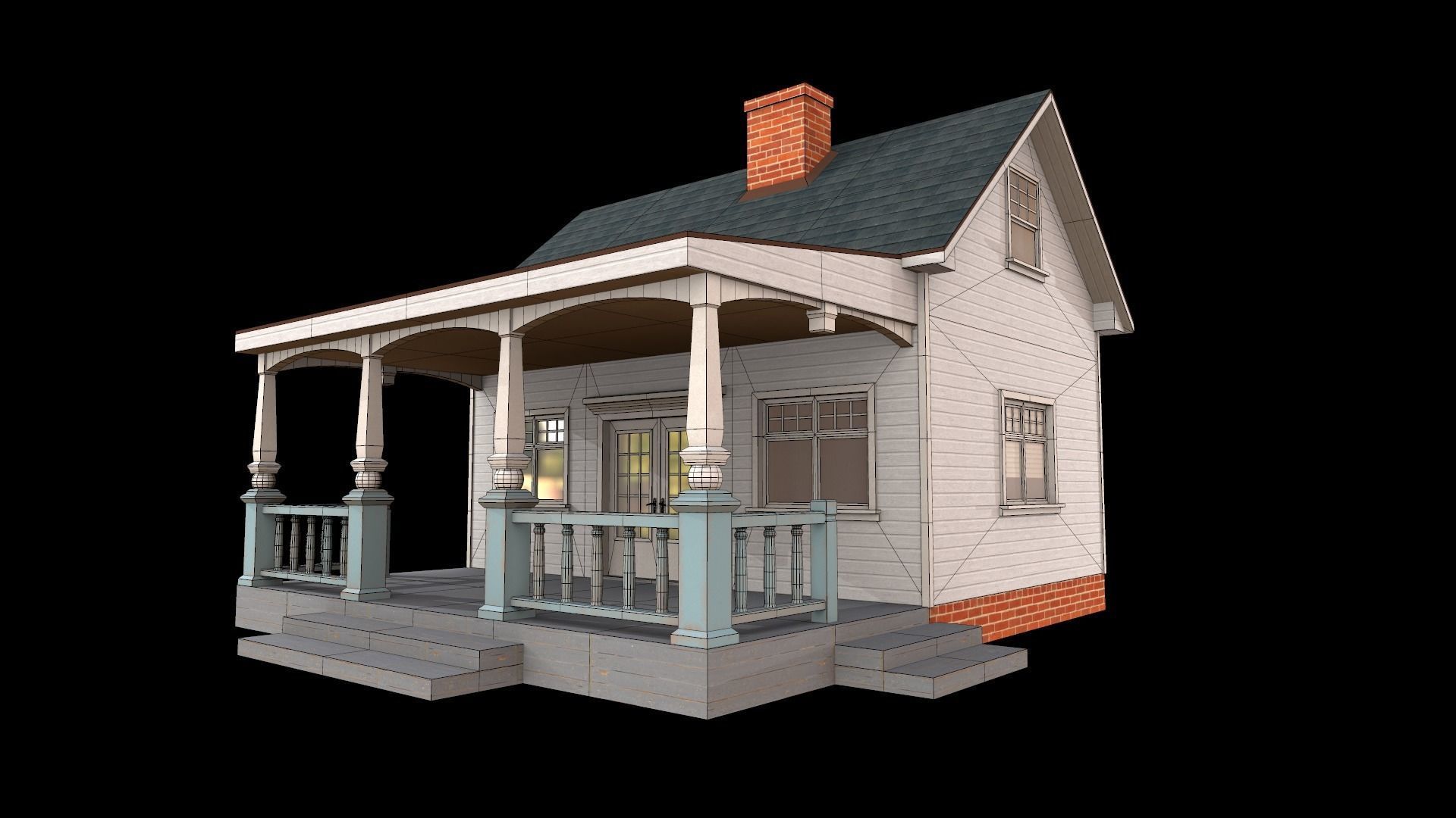 house Low-poly 3D model_9