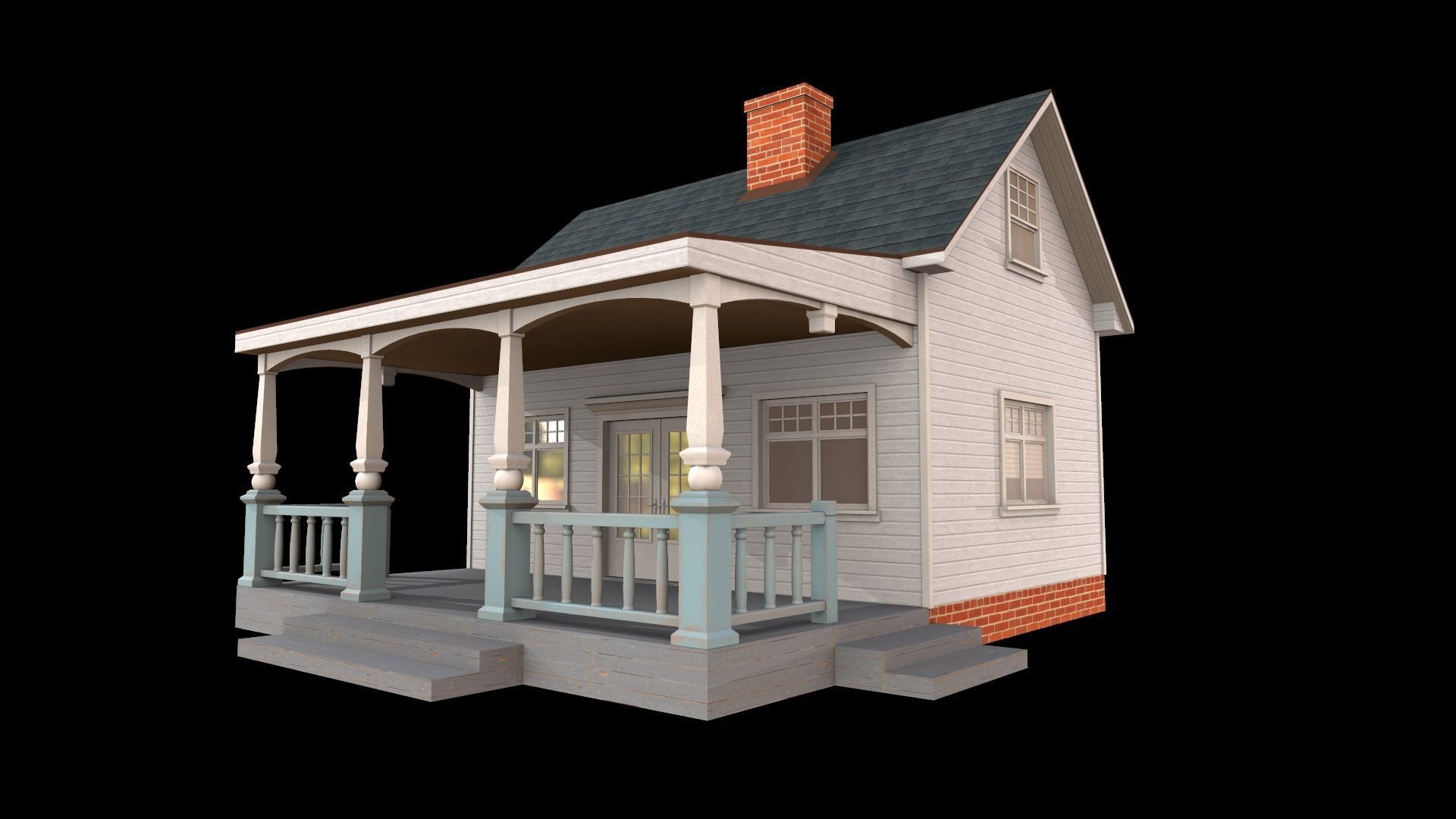 house Low-poly 3D model_8