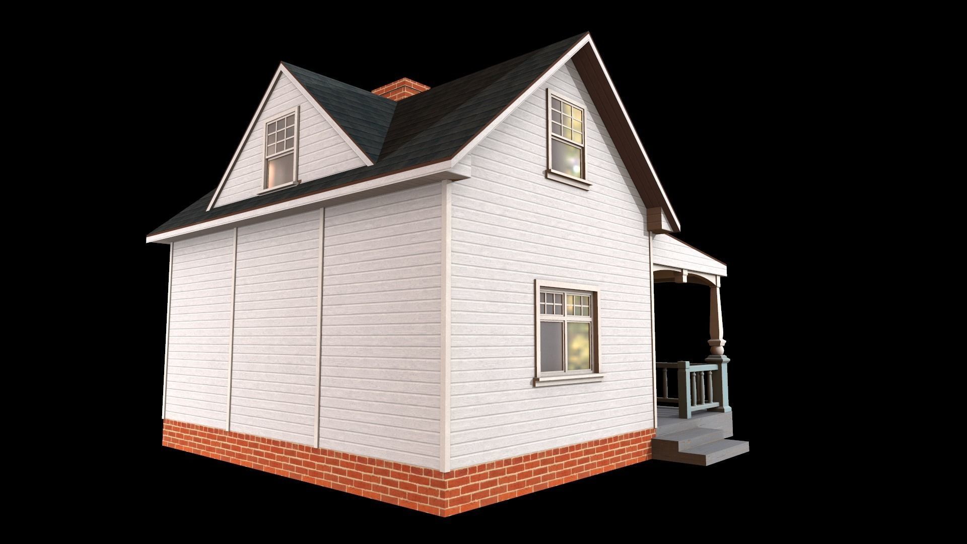 house Low-poly 3D model_4