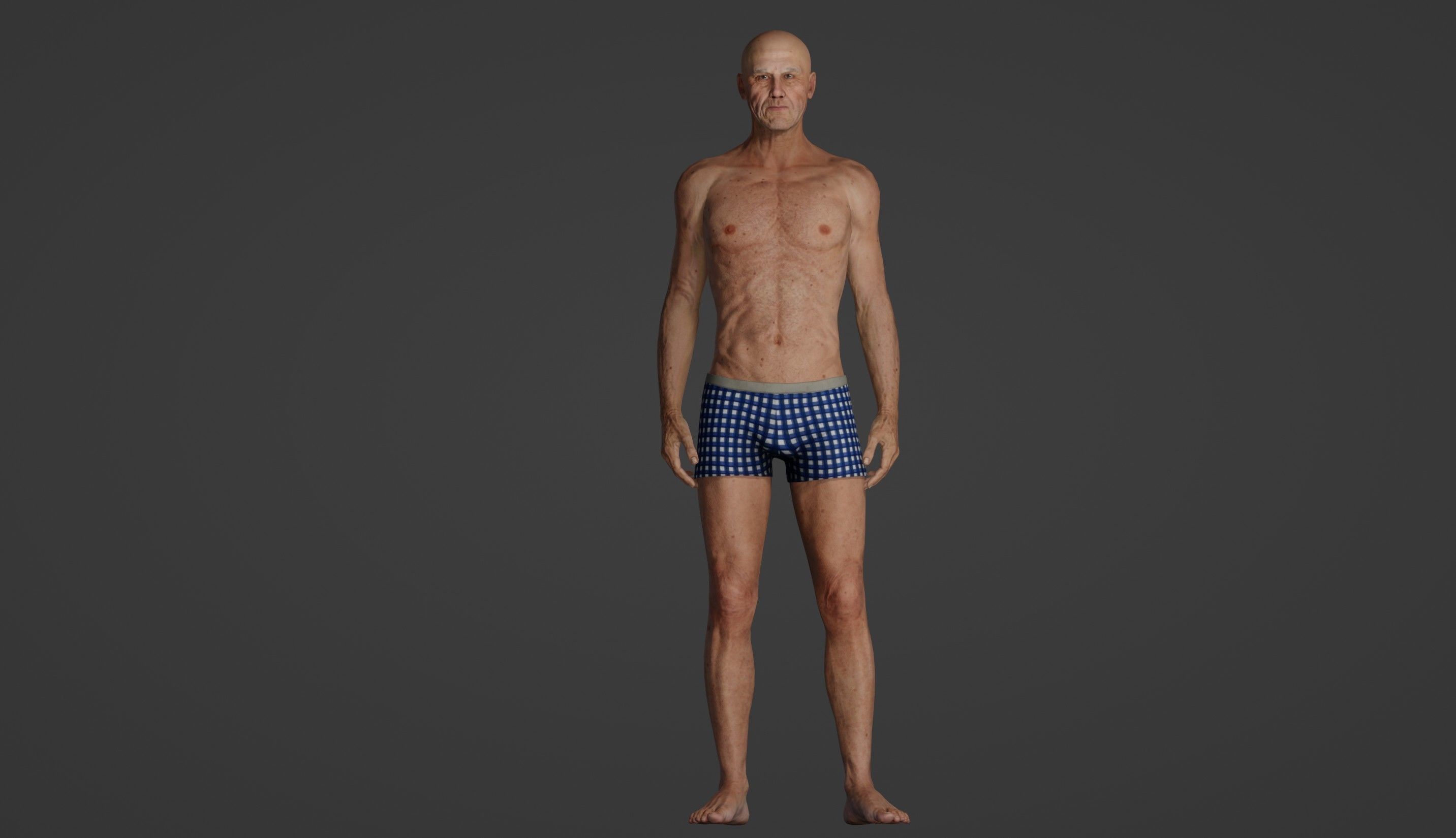 Realistic Elderly Man 3D Model 3D model_1