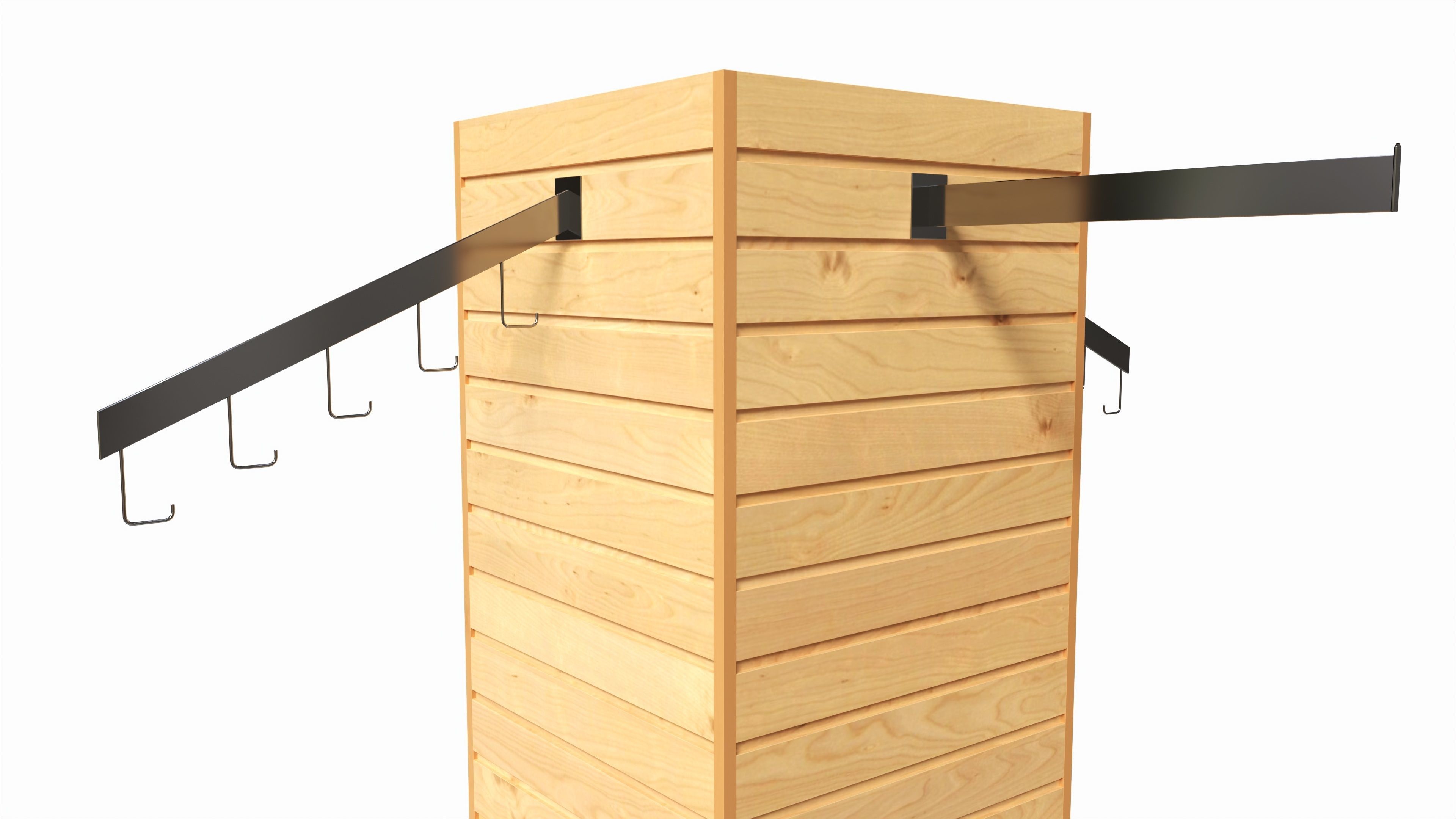 Store Rotating Slatwall Cube Merchandiser 3D model_4