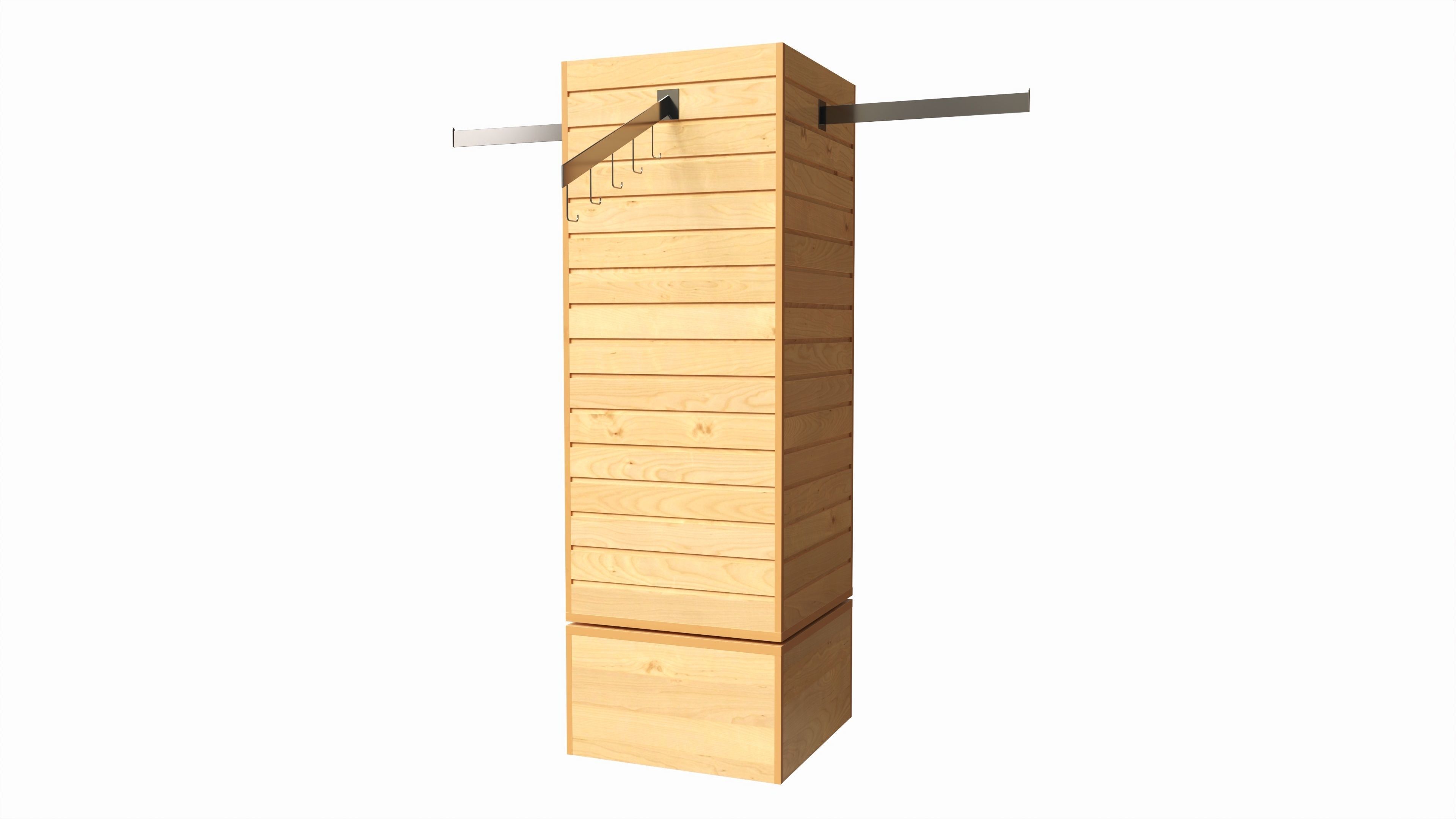 Store Rotating Slatwall Cube Merchandiser 3D model_2