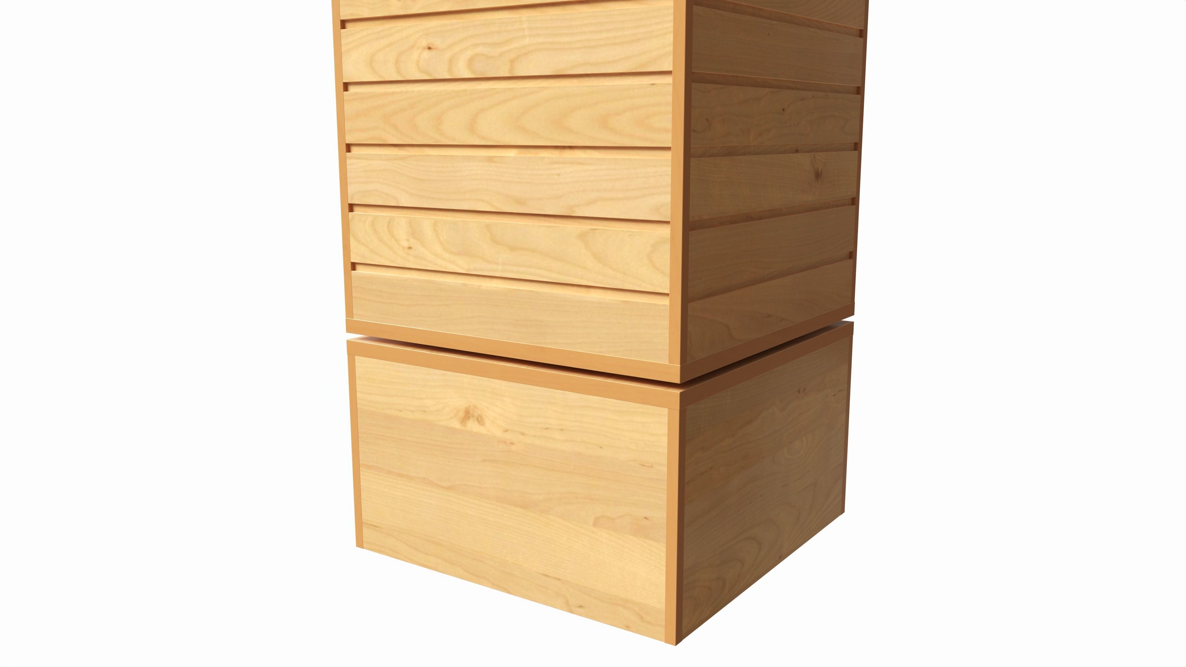 Store Rotating Slatwall Cube Merchandiser 3D model_3