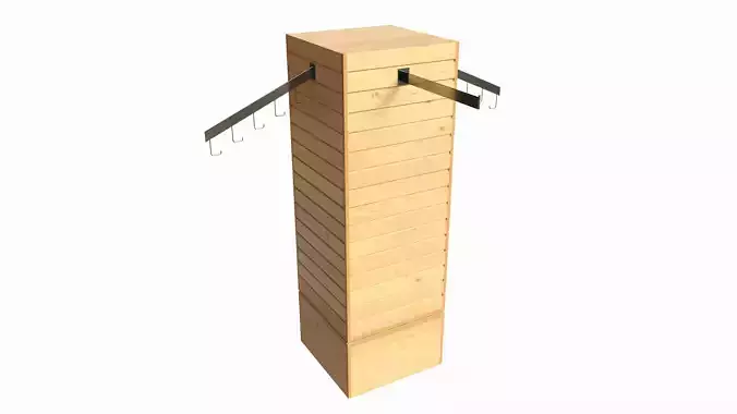 Store Rotating Slatwall Cube Merchandiser 3D model