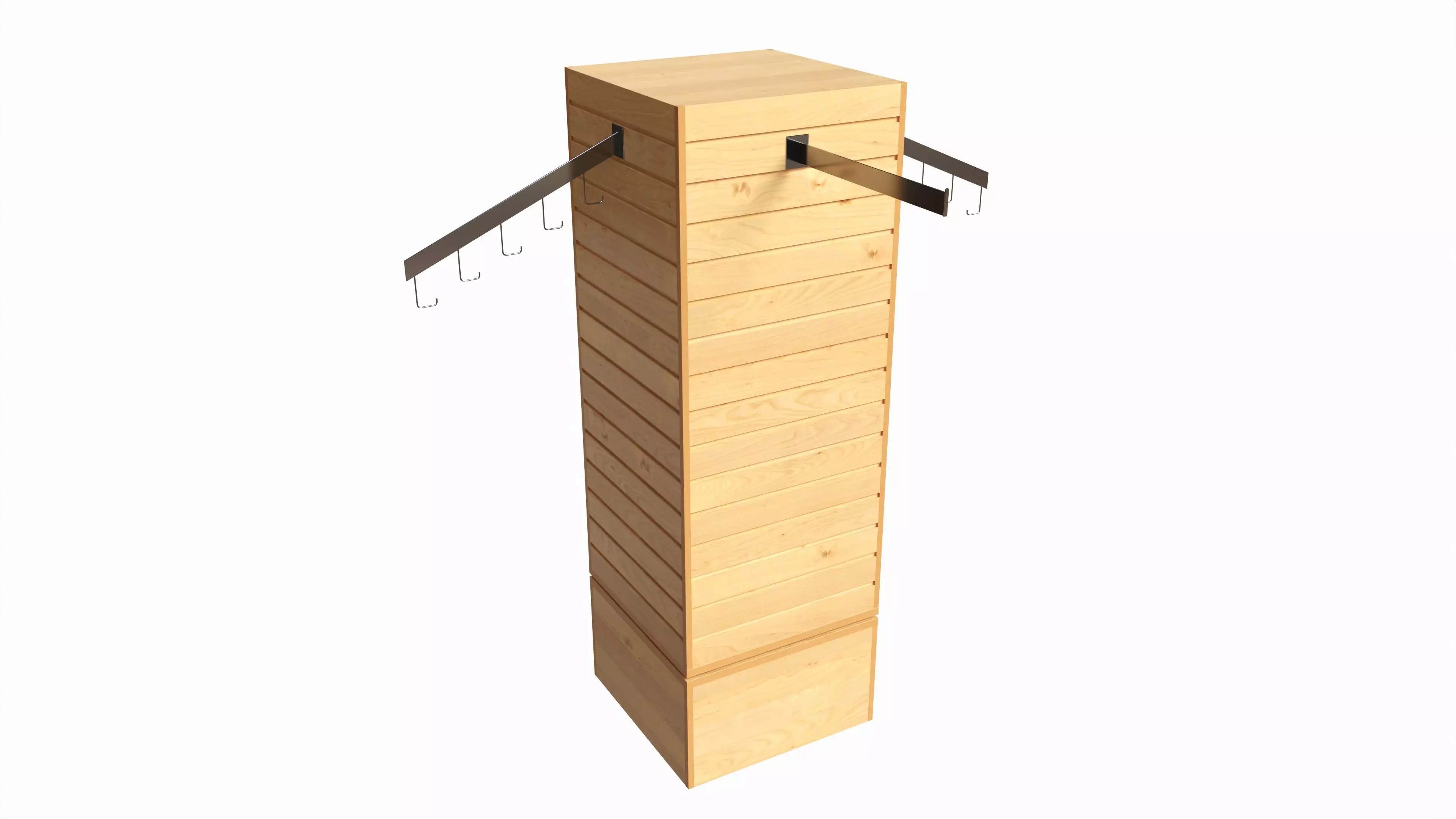 Store Rotating Slatwall Cube Merchandiser 3D model_0