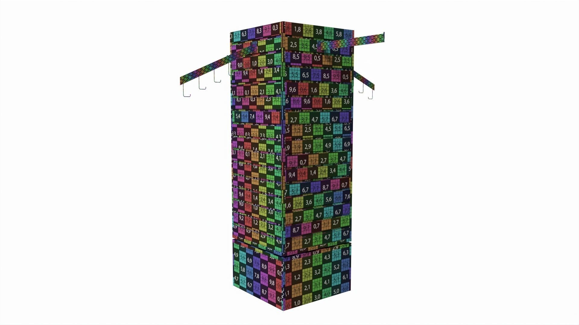 Store Rotating Slatwall Cube Merchandiser 3D model_6