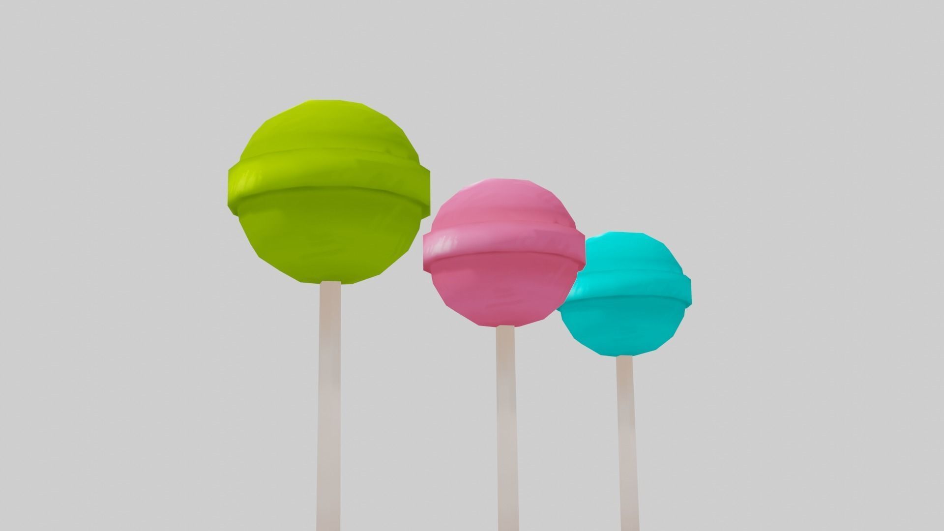 Lollipops - Hand Painted 3D model_2