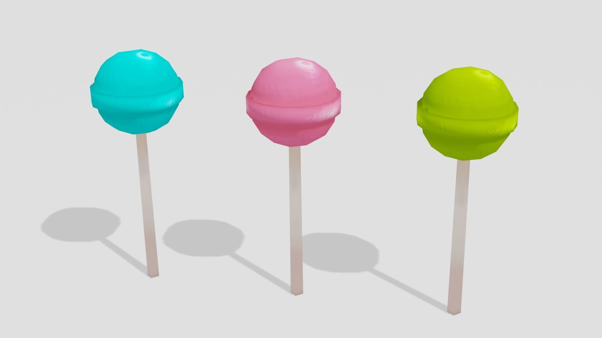 Lollipops - Hand Painted 3D model_1