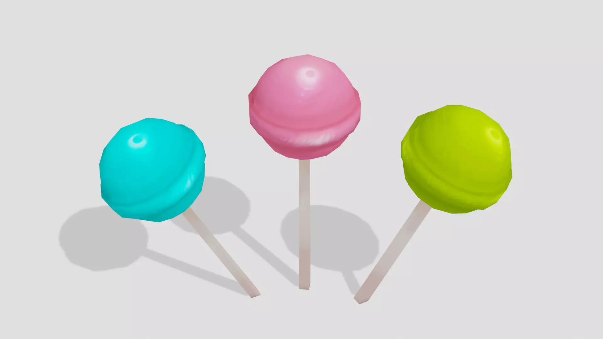 Lollipops - Hand Painted 3D model_0