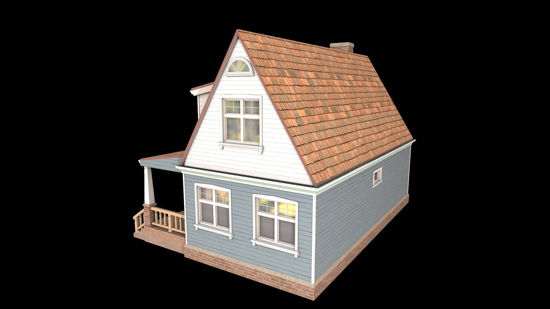 house Low-poly 3D model_3