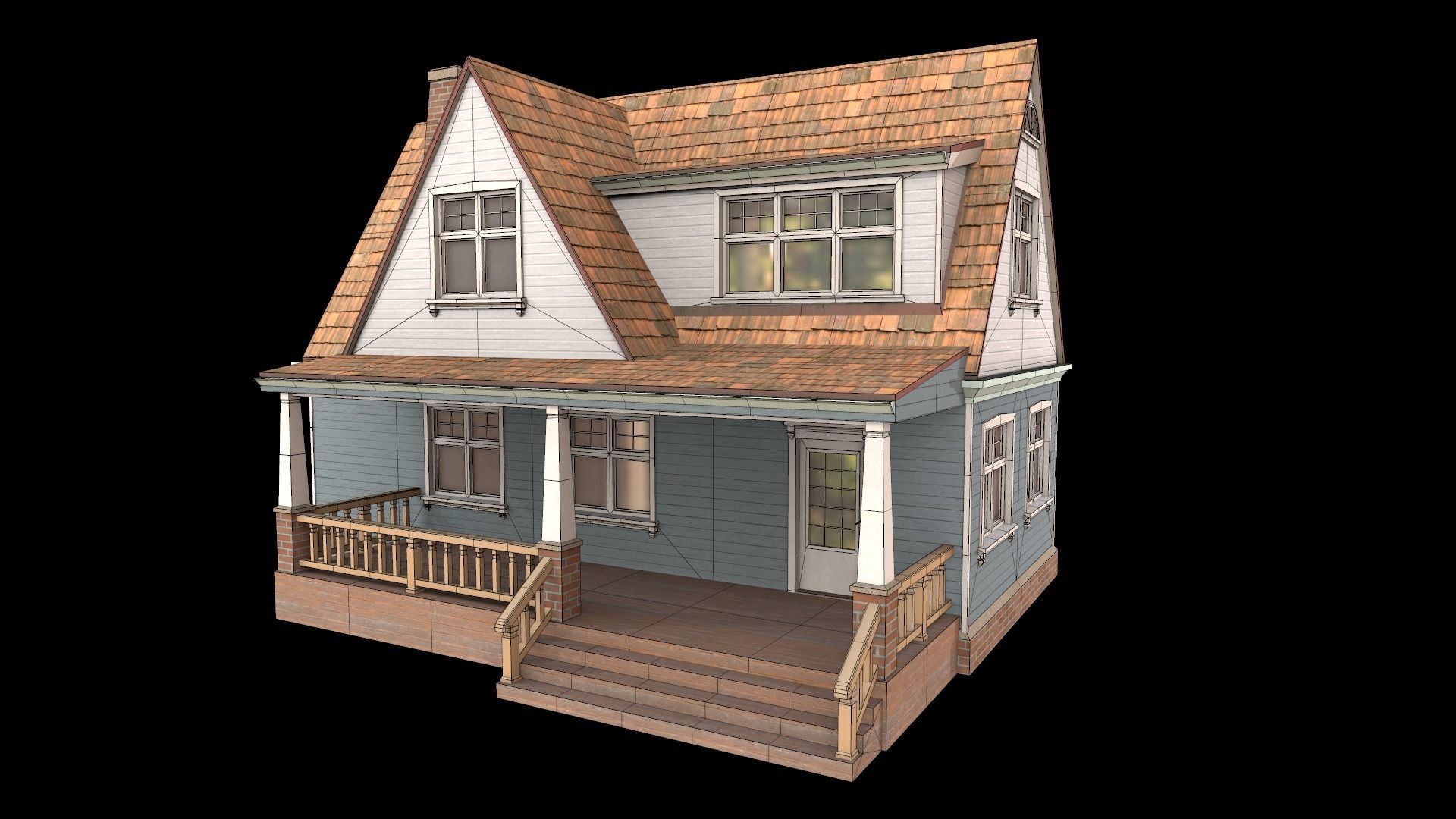 house Low-poly 3D model_9
