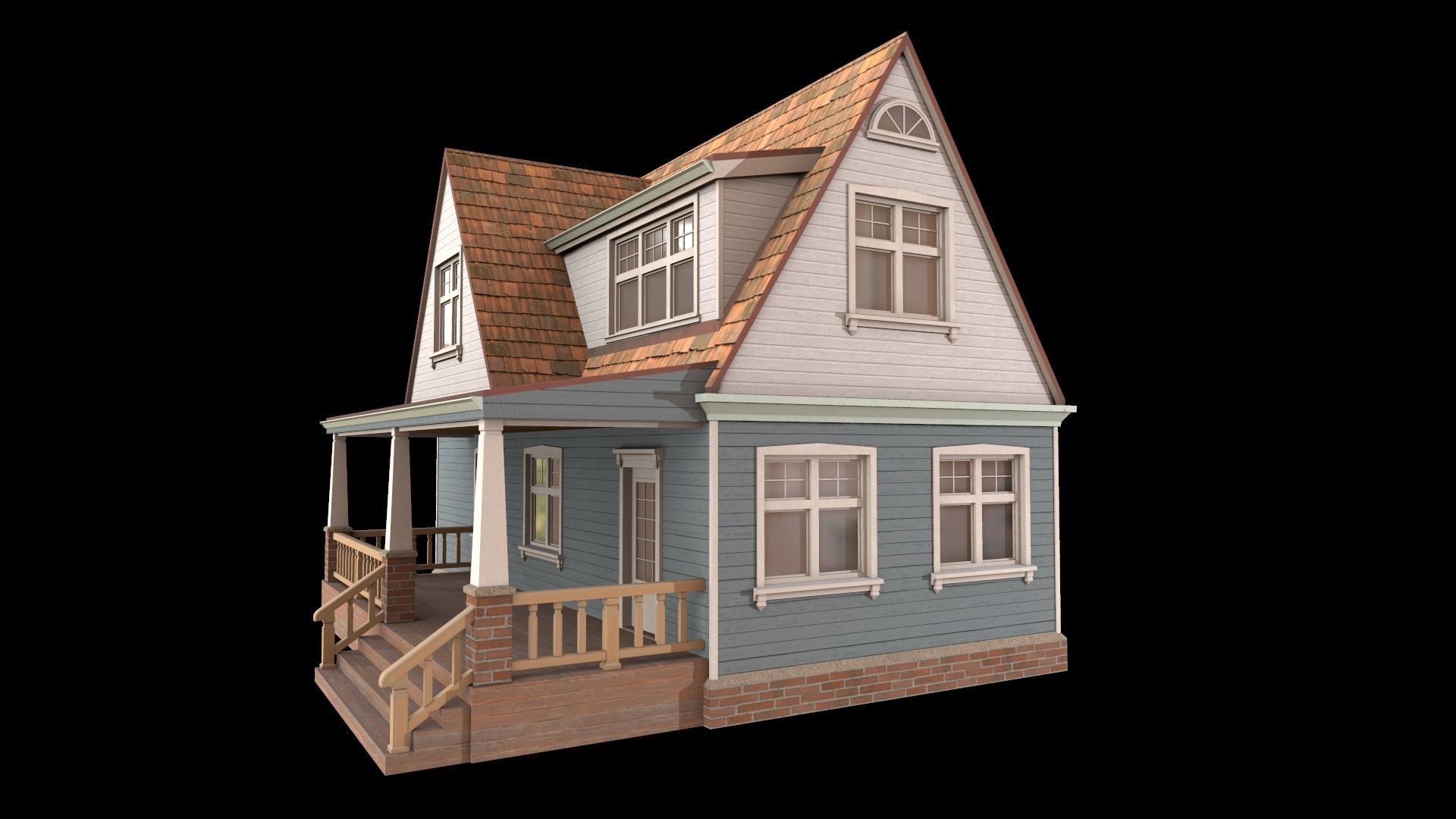 house Low-poly 3D model_2