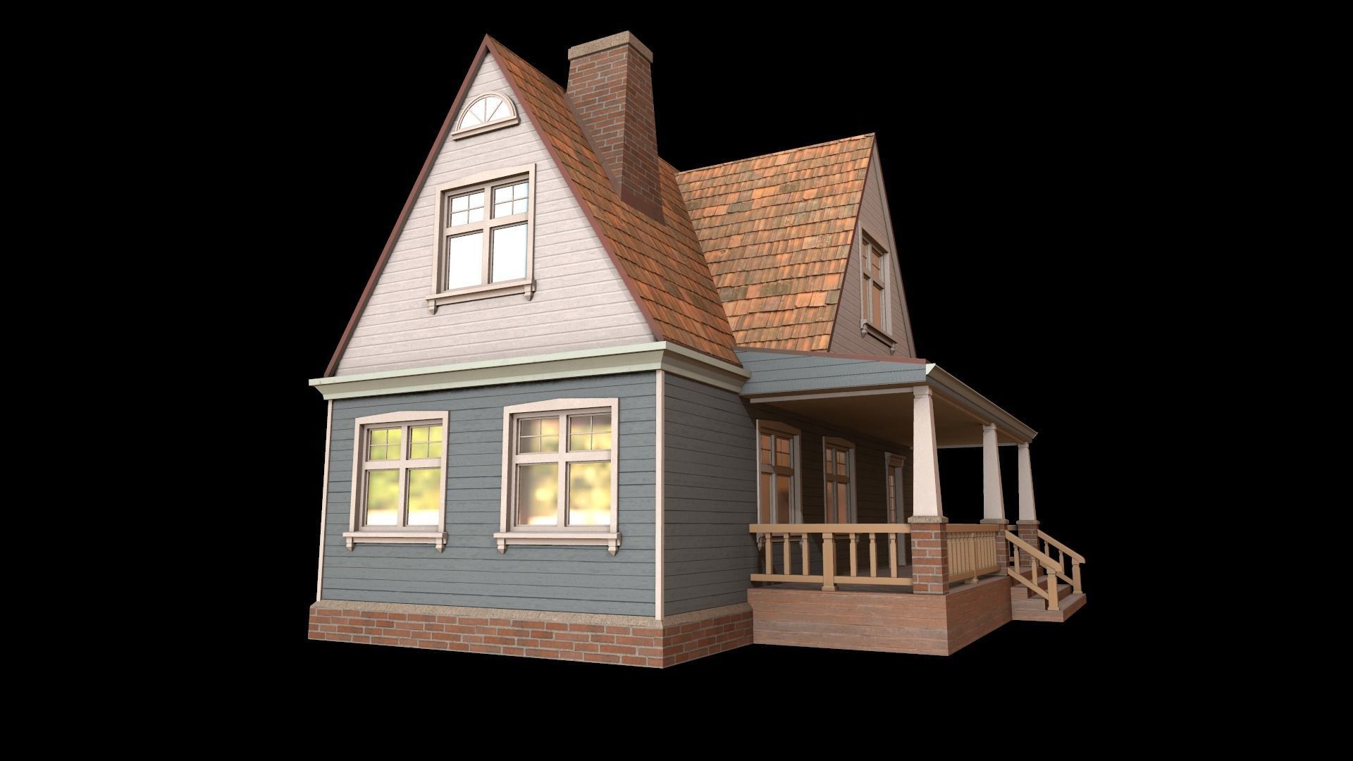 house Low-poly 3D model_4