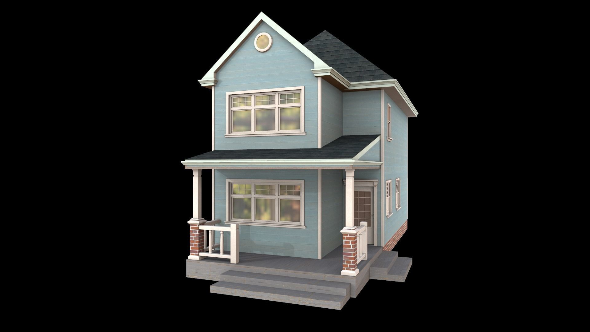 house Low-poly 3D model_2