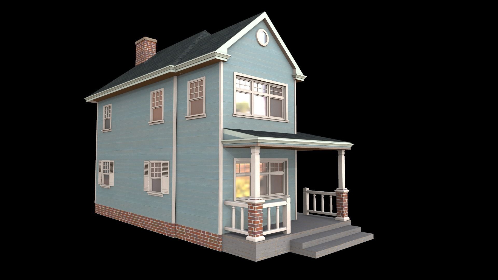 house Low-poly 3D model_6