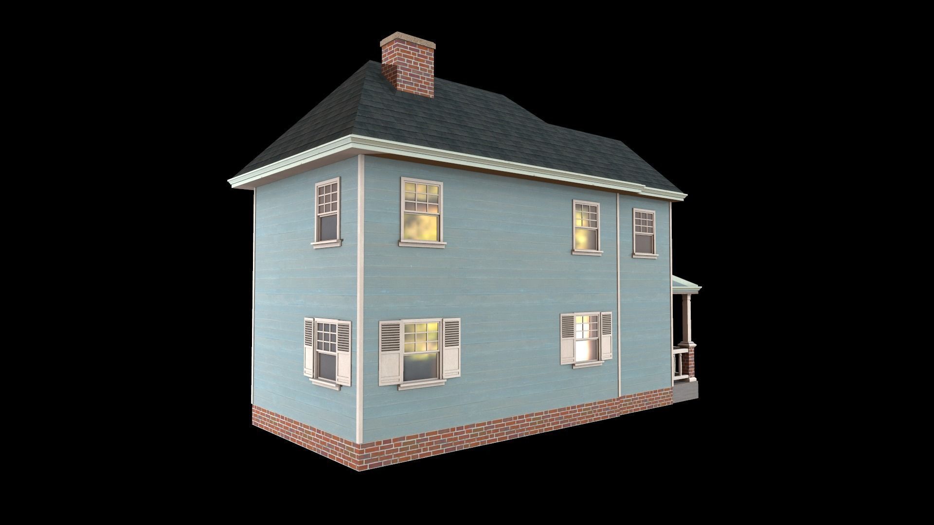house Low-poly 3D model_5