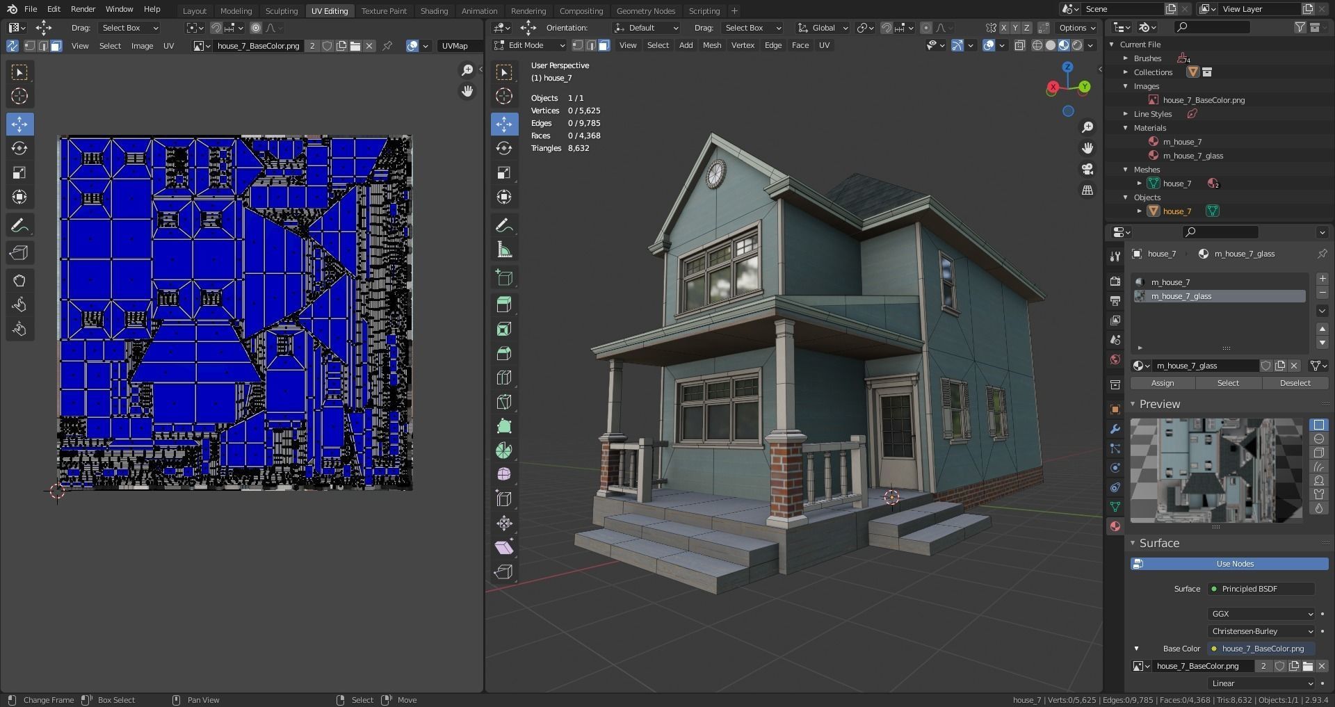 house Low-poly 3D model_9