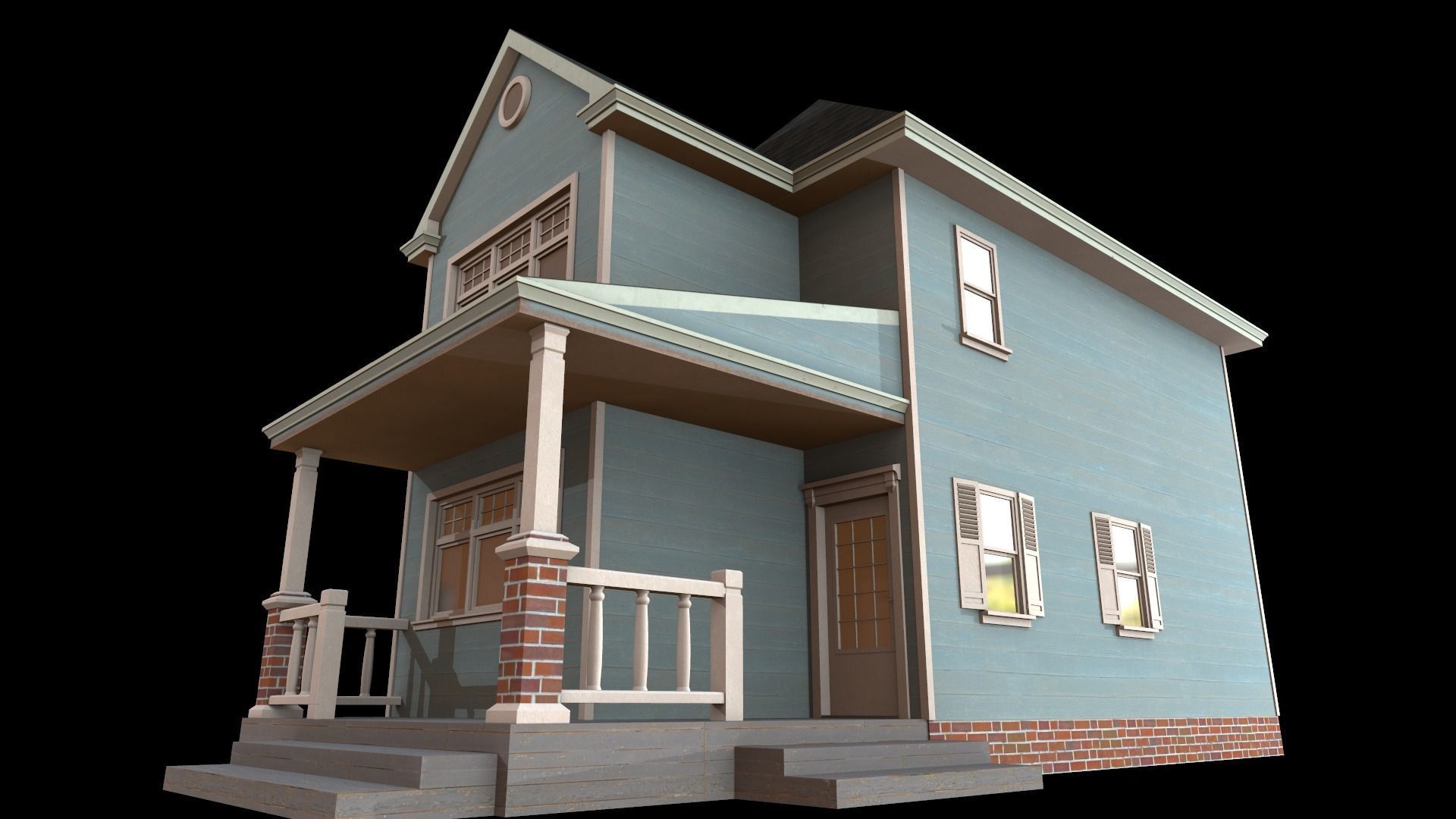 house Low-poly 3D model_4