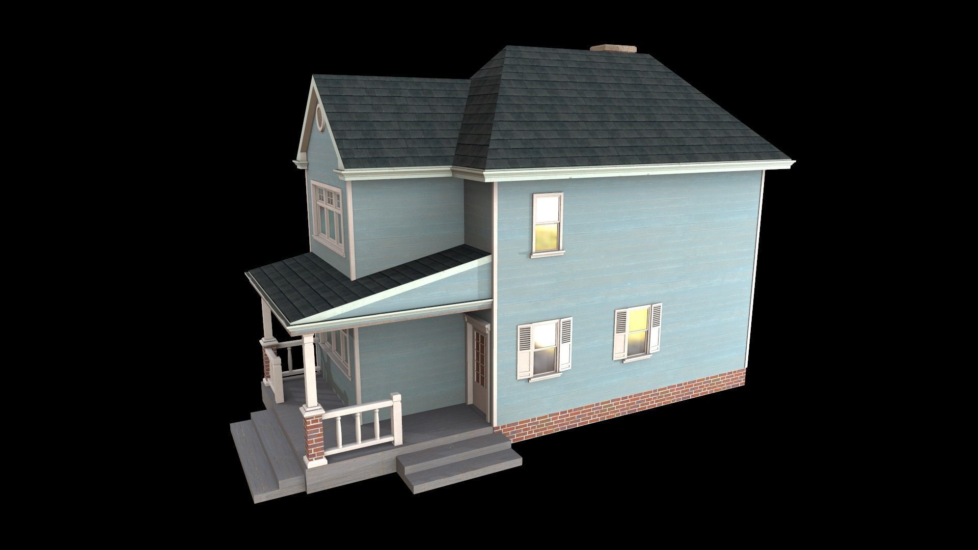 house Low-poly 3D model_3