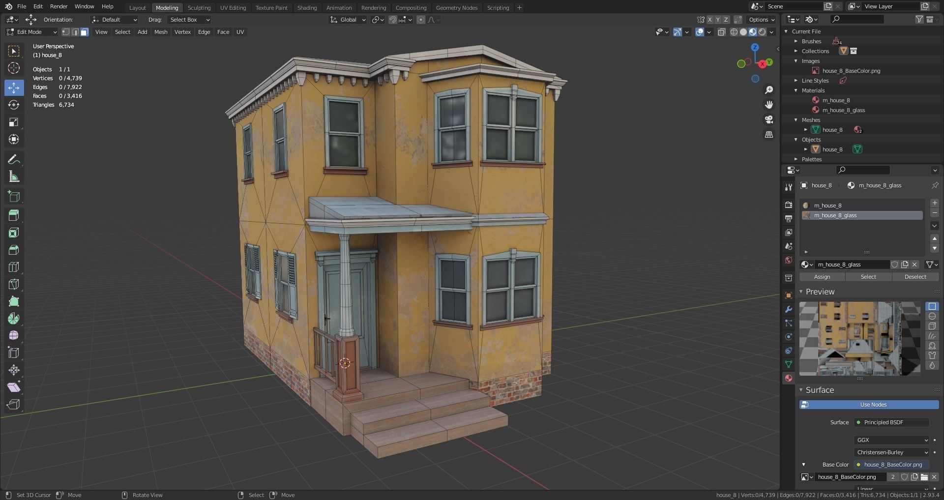 house  Low-poly 3D model_10
