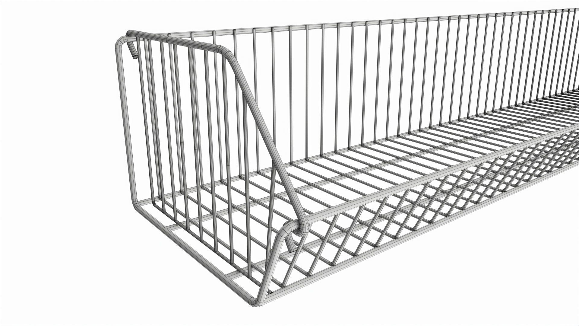 Store Wire Basket Shelf 3D model_5