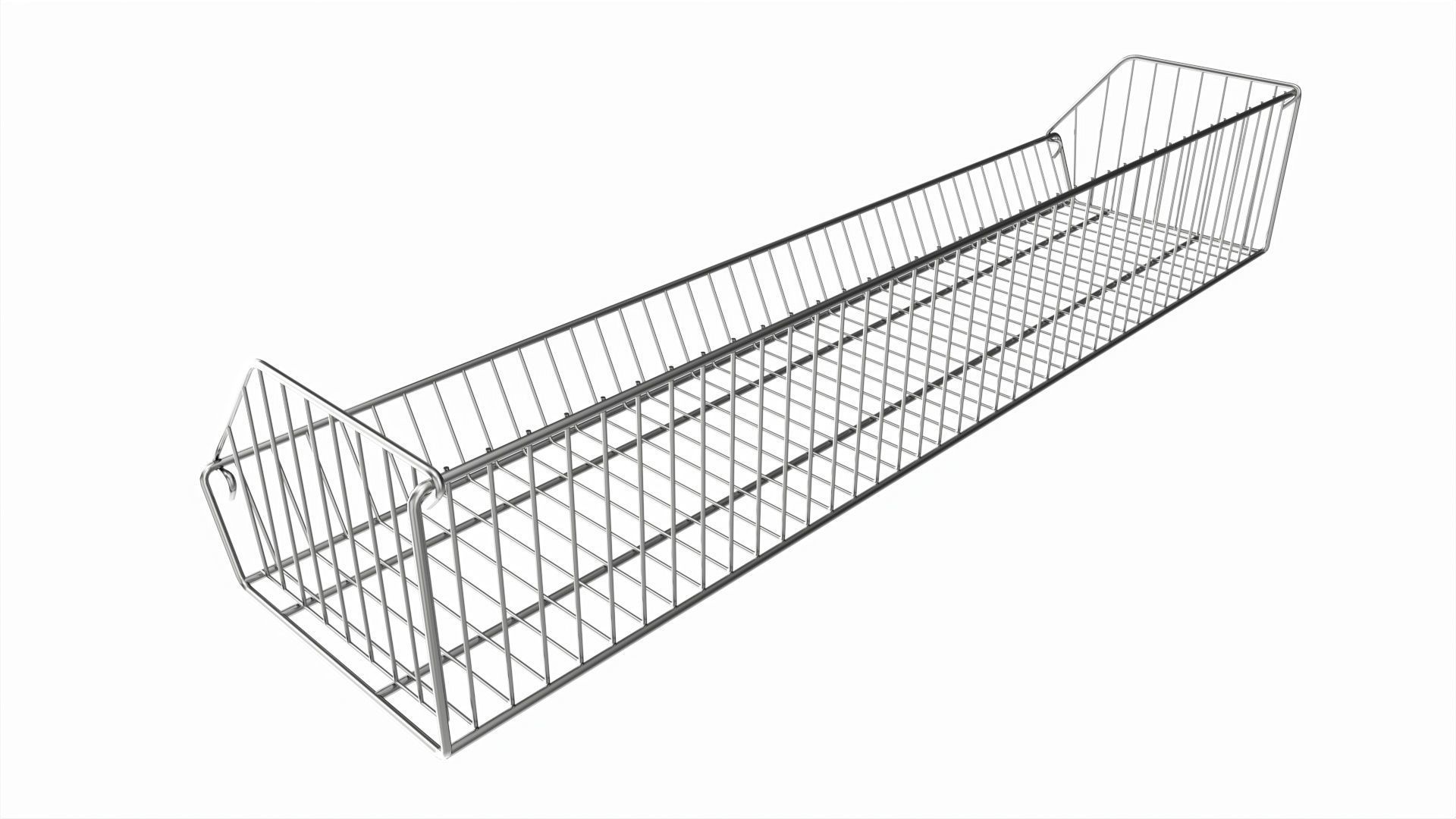 Store Wire Basket Shelf 3D model_1