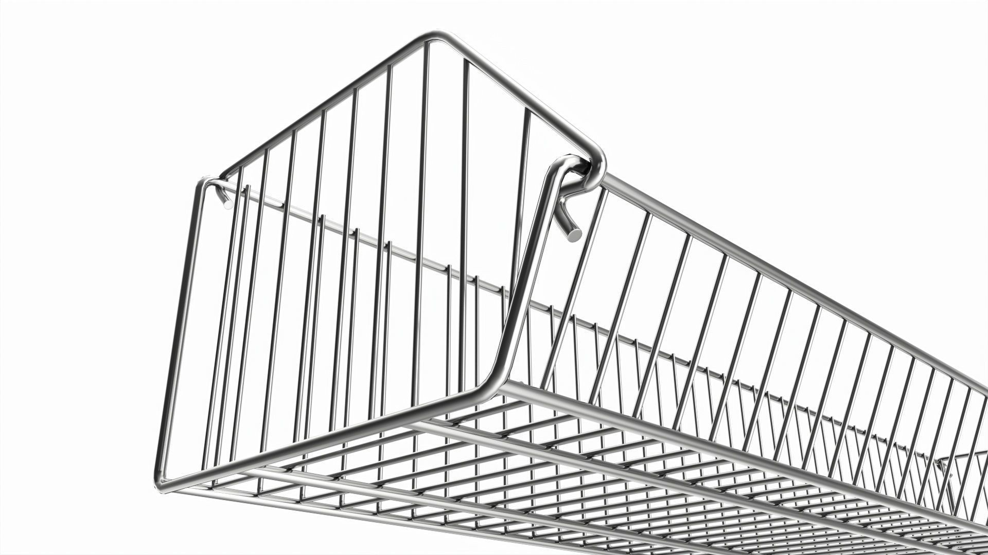 Store Wire Basket Shelf 3D model_3