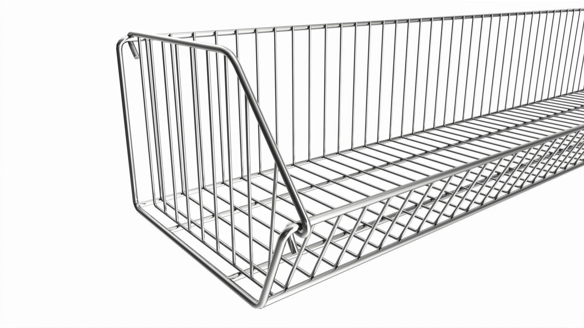Store Wire Basket Shelf 3D model_2