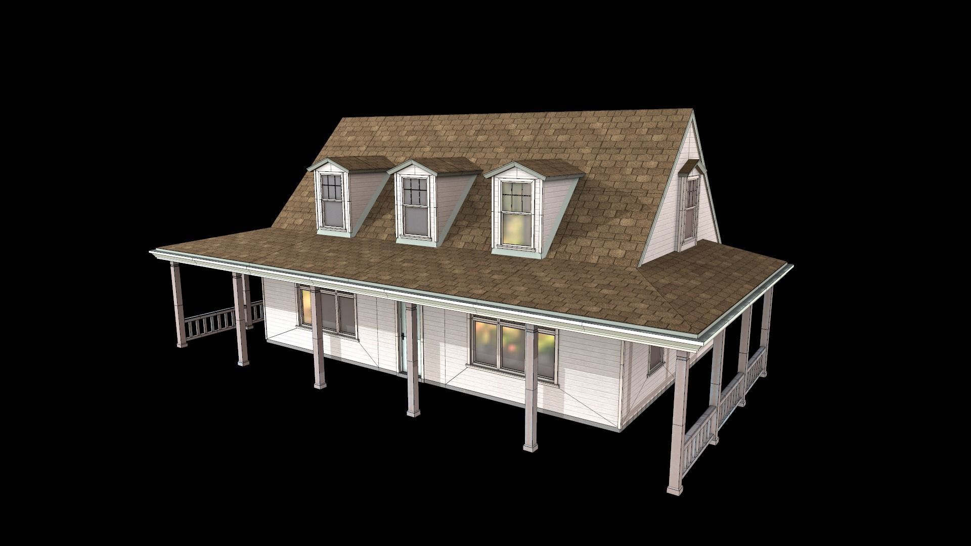 house  Low-poly 3D model_7