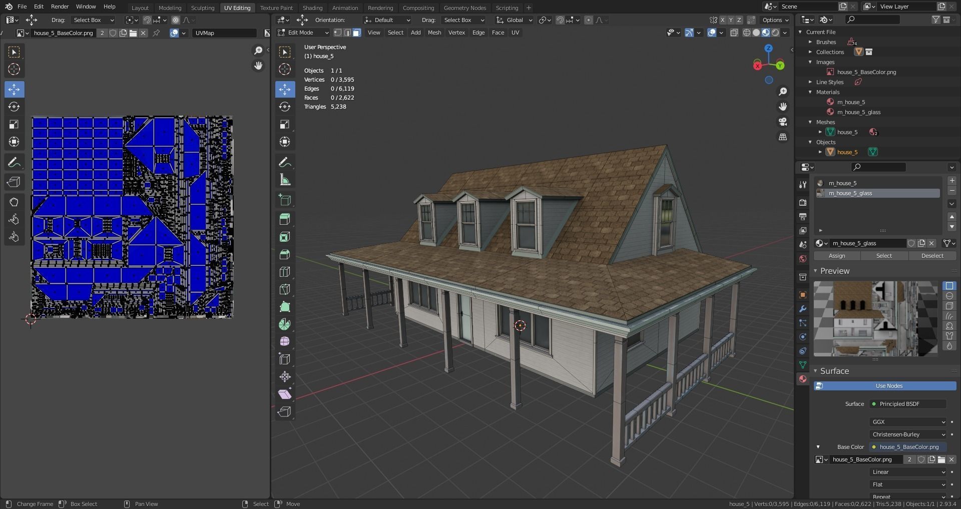 house  Low-poly 3D model_10