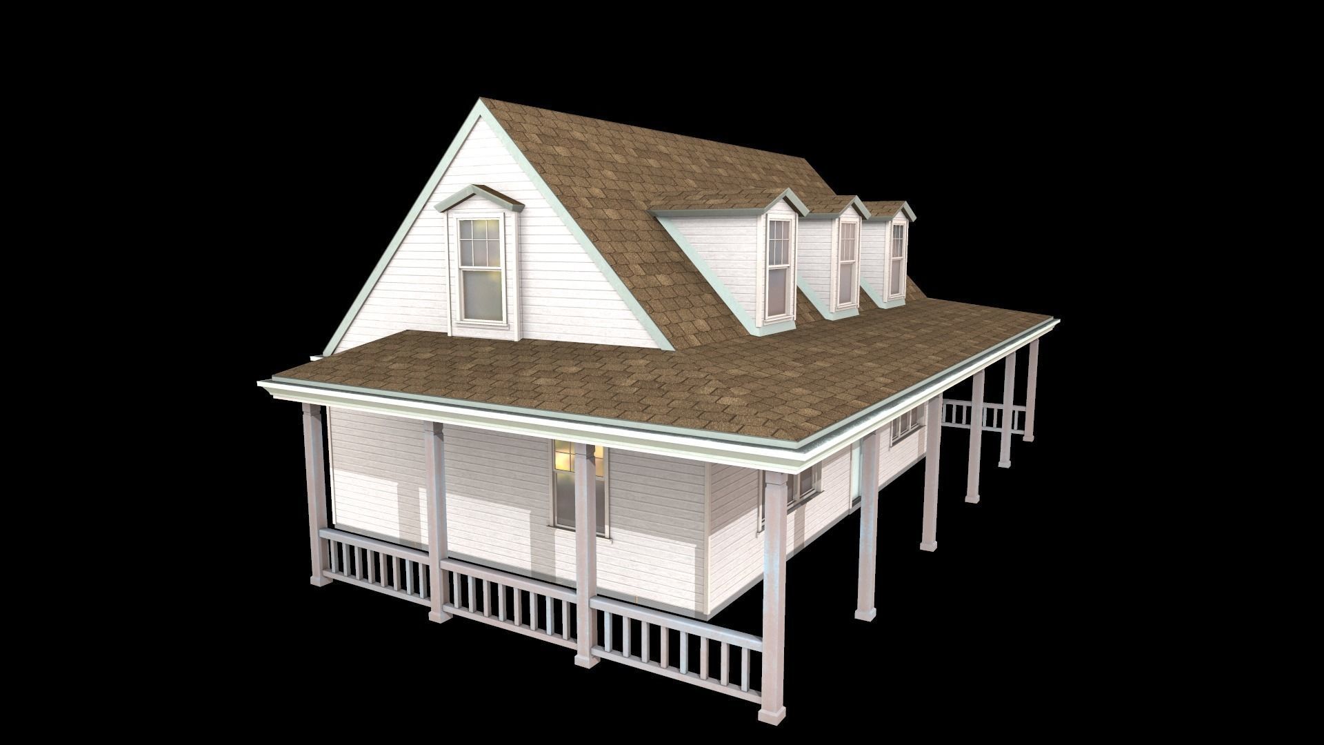 house  Low-poly 3D model_4