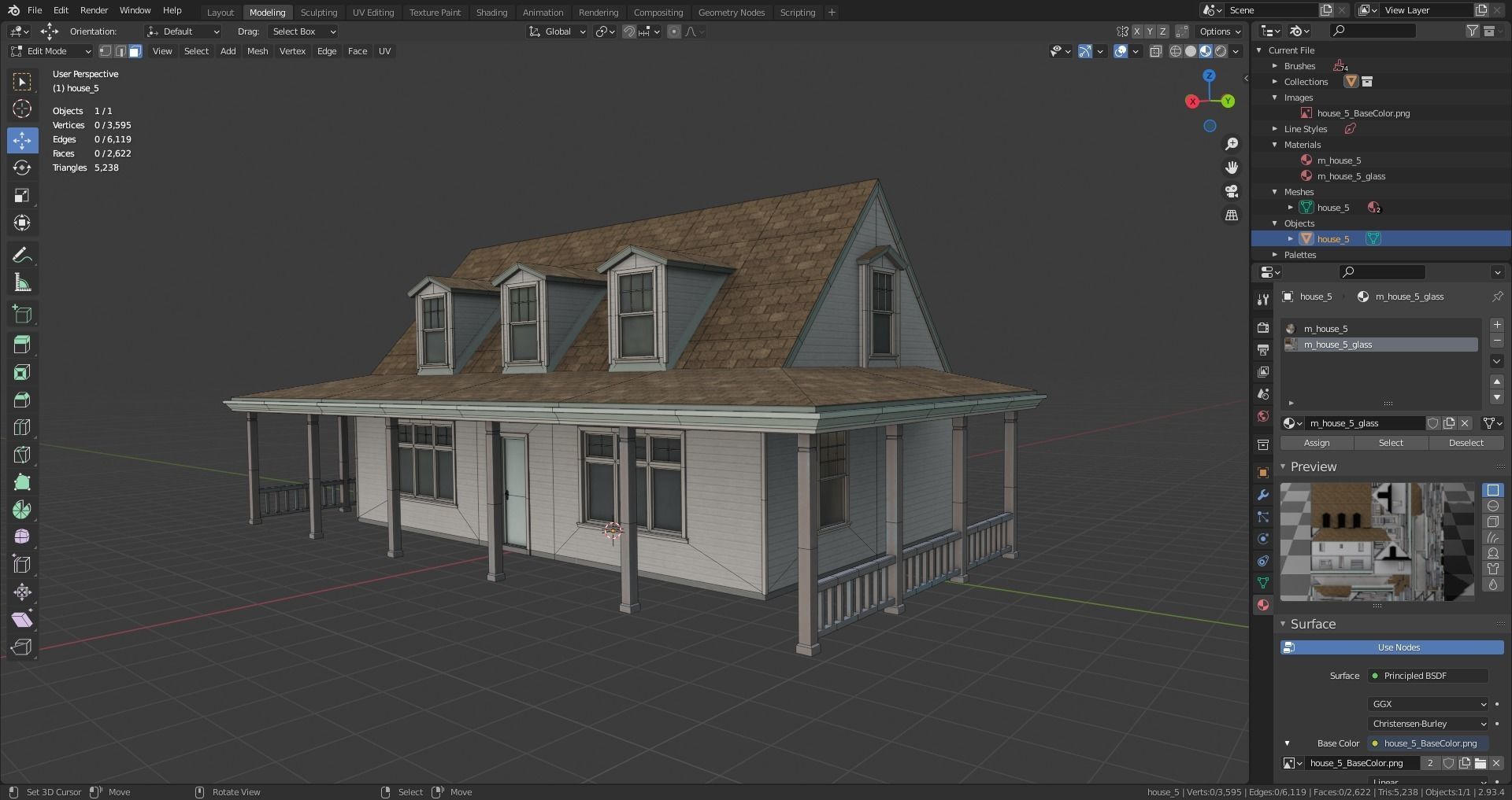 house  Low-poly 3D model_9
