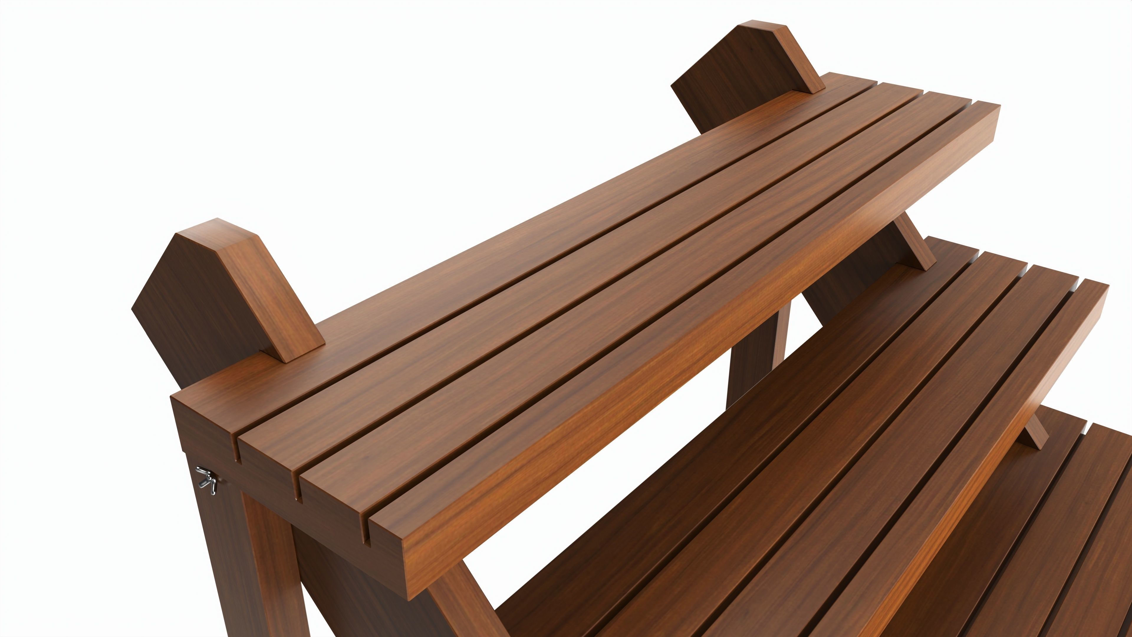 Store Wooden Display Stand 3-tier 3D model_2