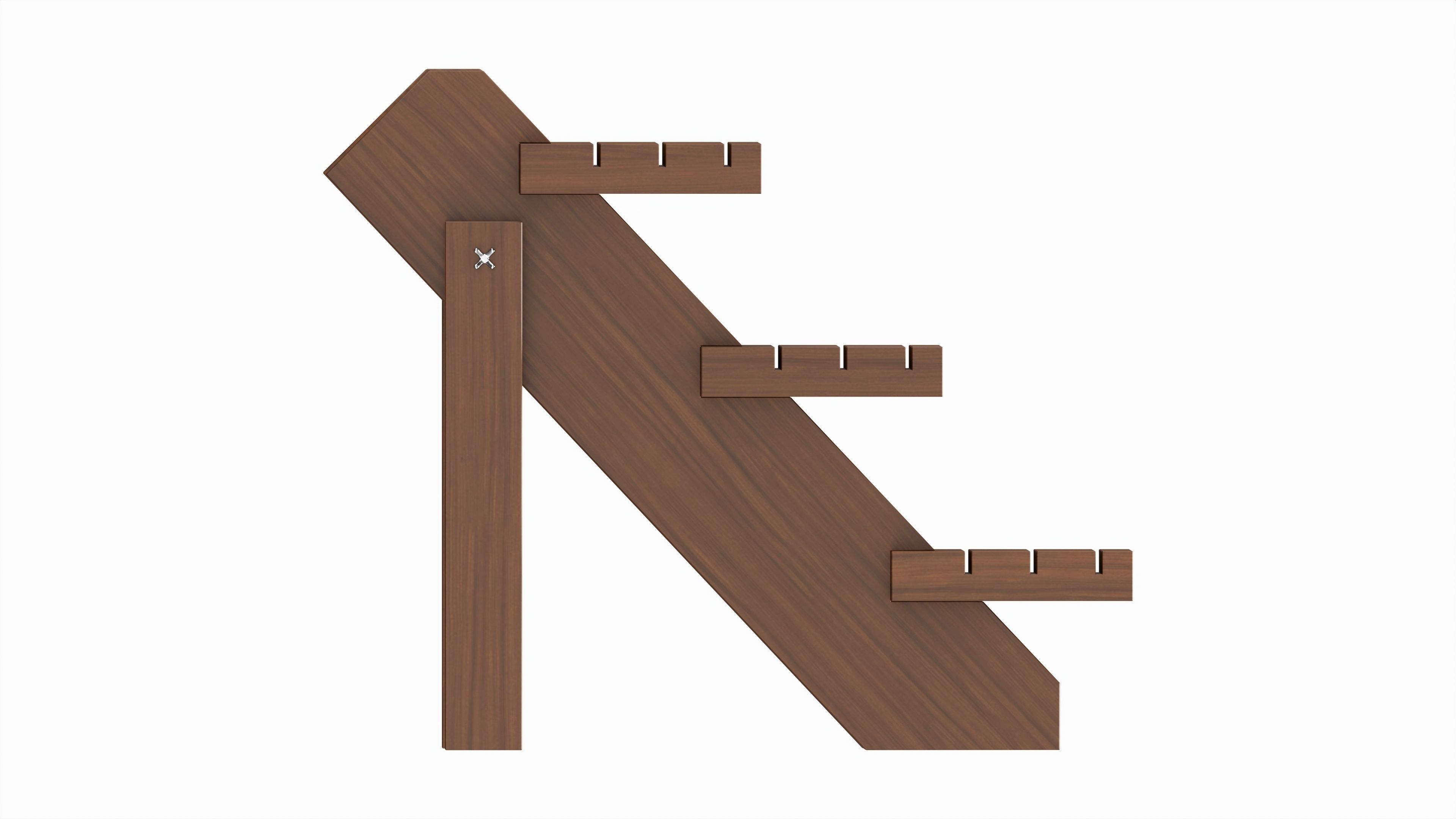 Store Wooden Display Stand 3-tier 3D model_4